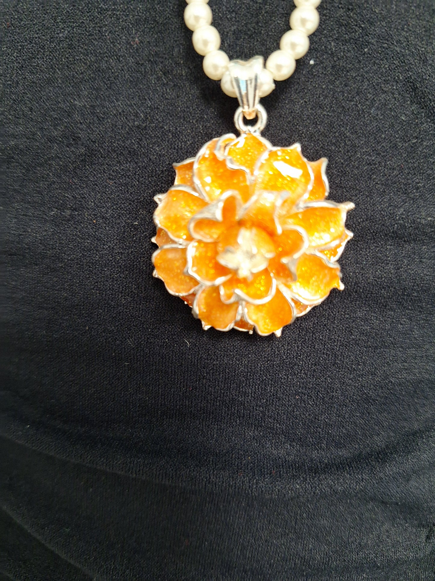 Peach Flower on Pearls