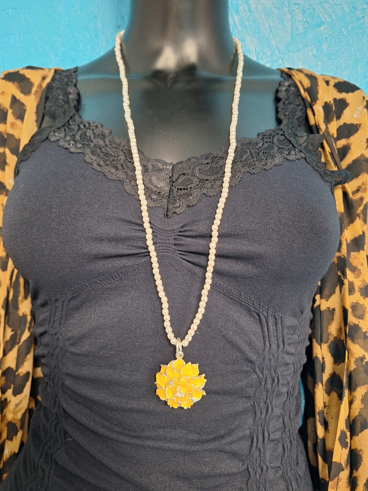 Yellow Flower on Pearls