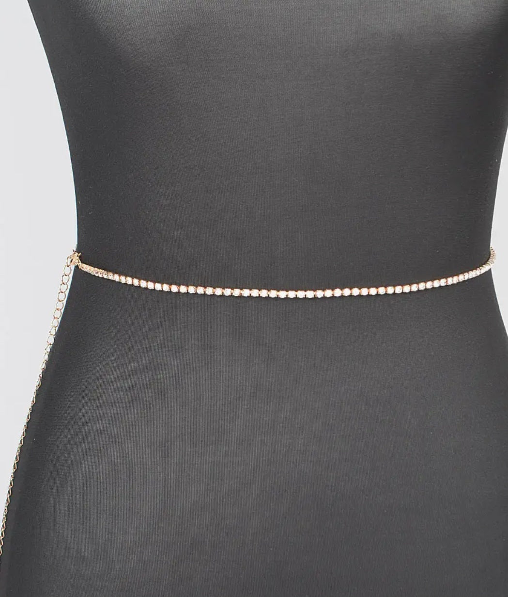 Rhinestone Plus Size Chain Belt