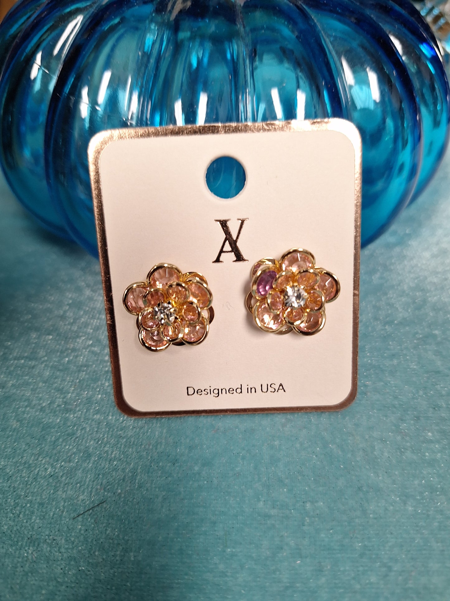 Flower Studs Bling Middle