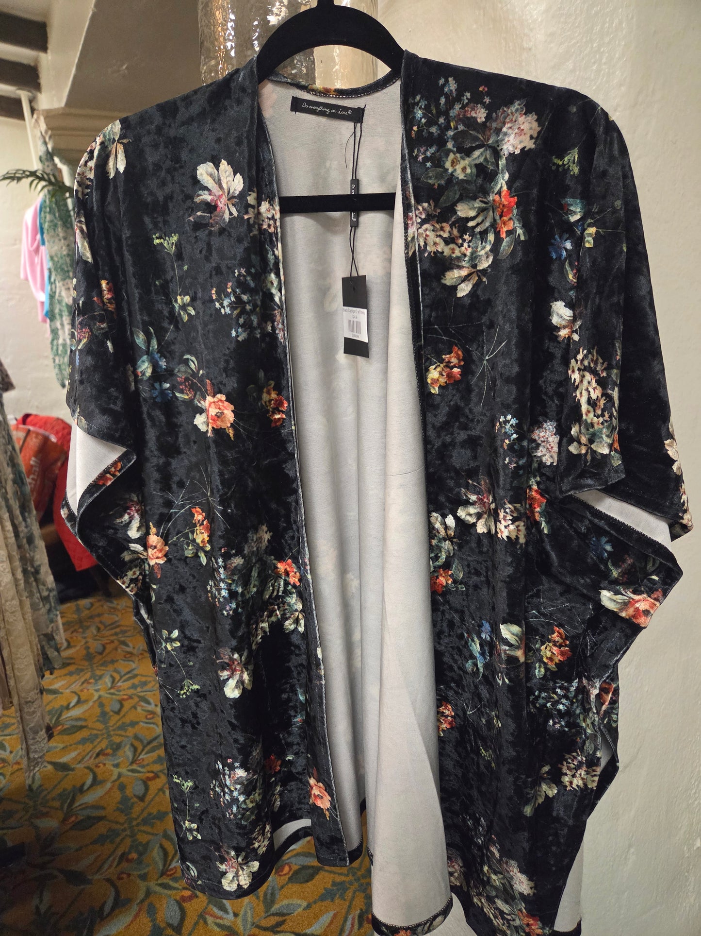 Black Cardigan 2 w Flowers