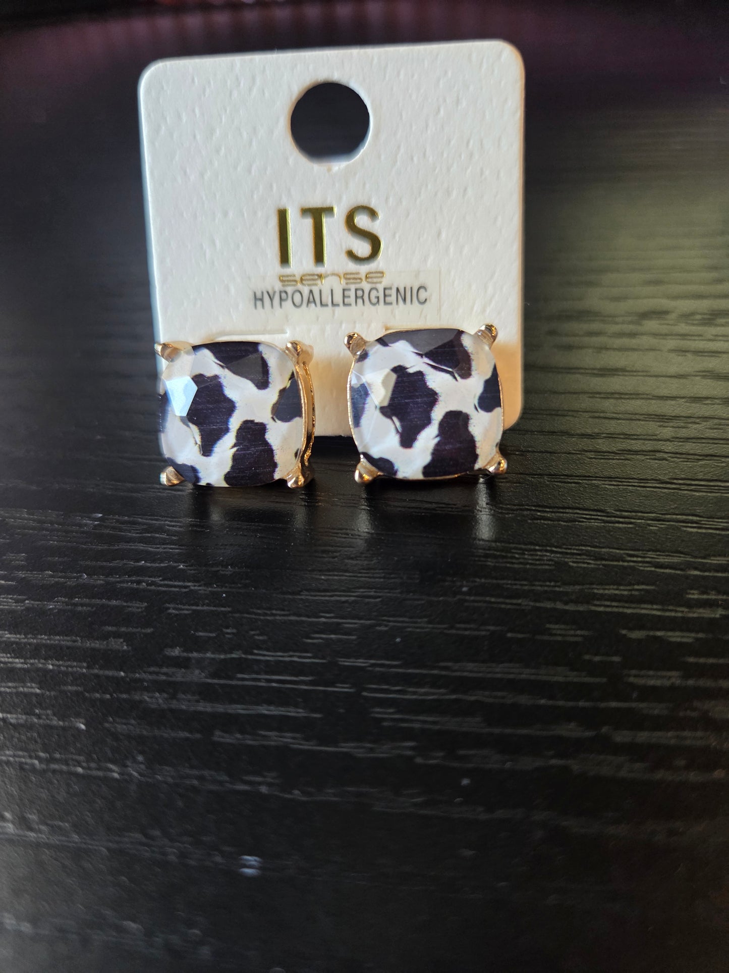 Cowprint Stud Earrings