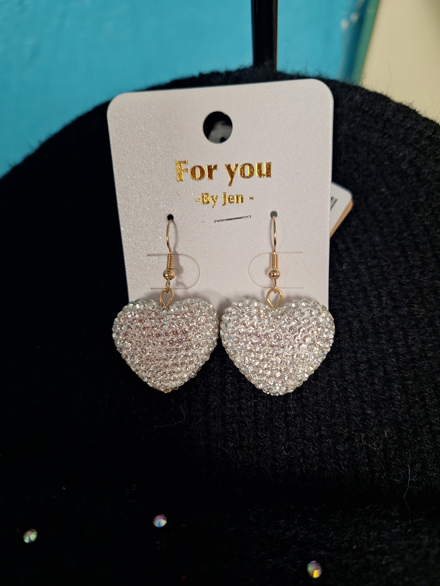 Bling Heart Earrings