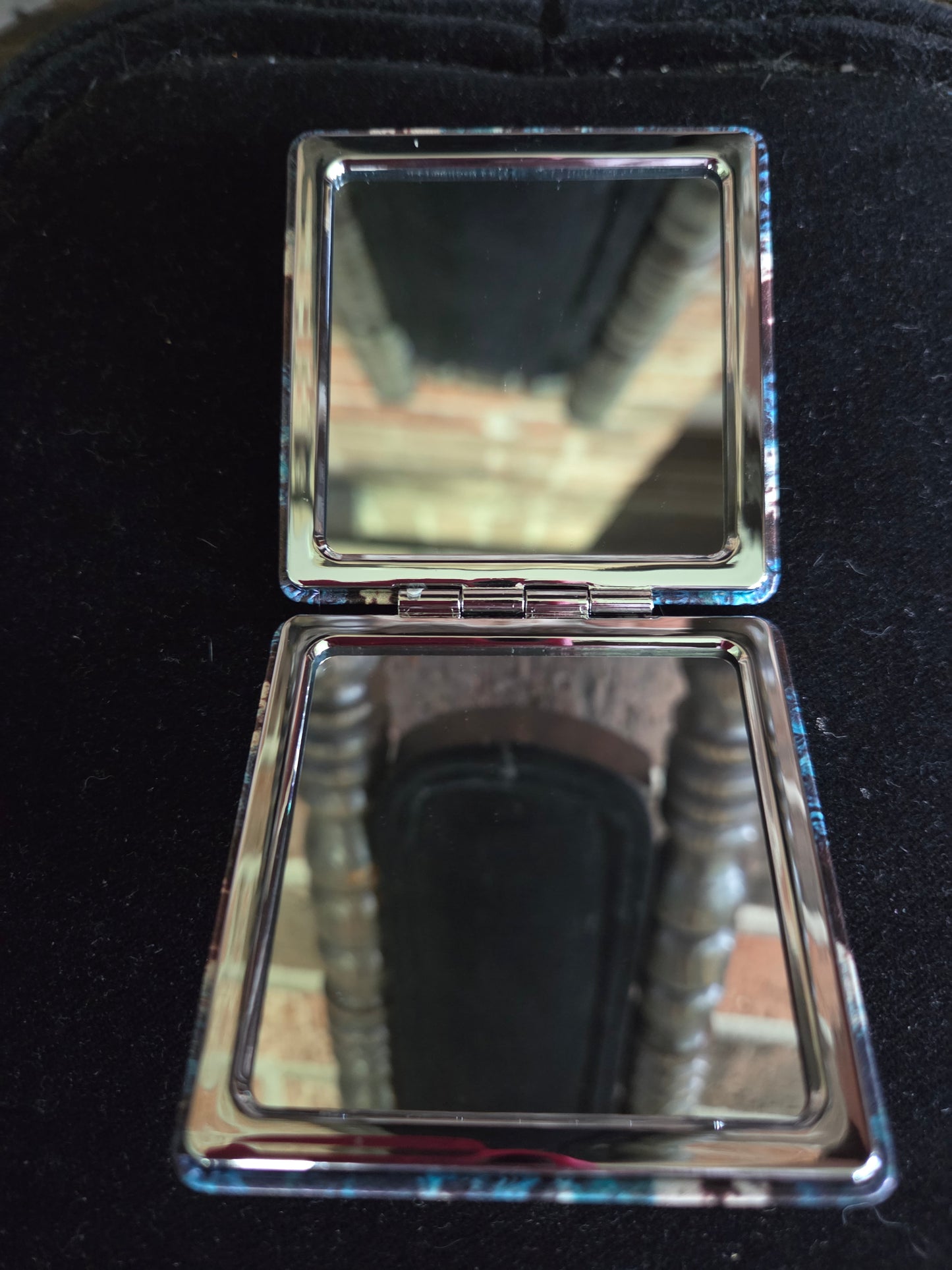 Blue Cow Print Mirror