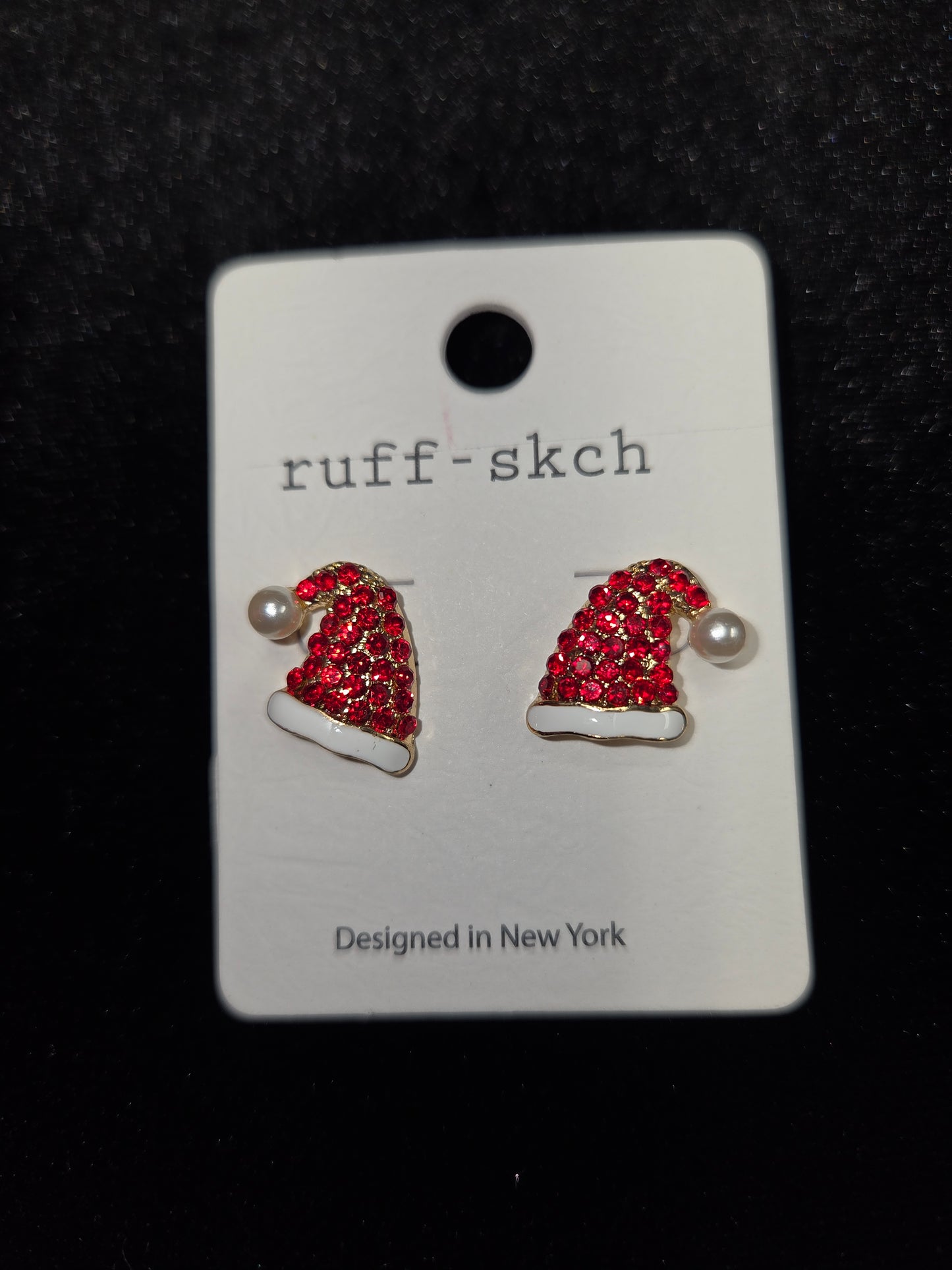 Bling Santa Hat Earrings