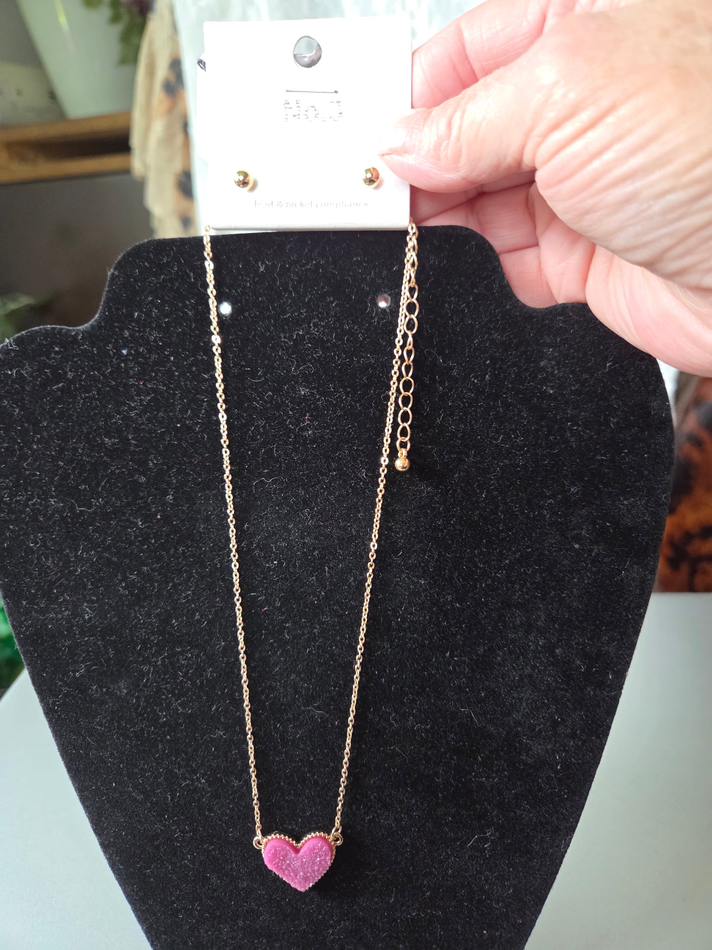 Know By Heart Druzy Necklace and Earrings
