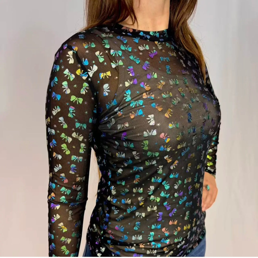 3D Bow Mesh Top*