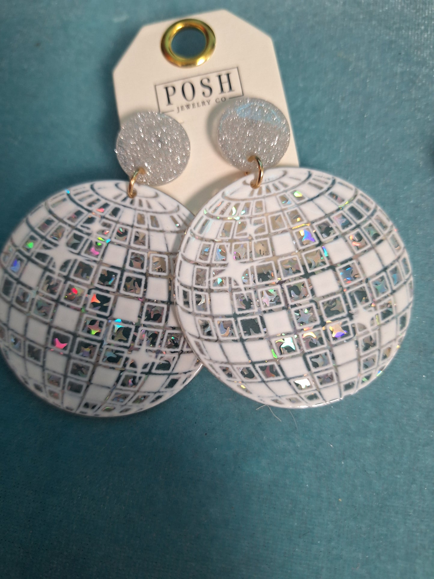 Flat Disco Ball Earrings