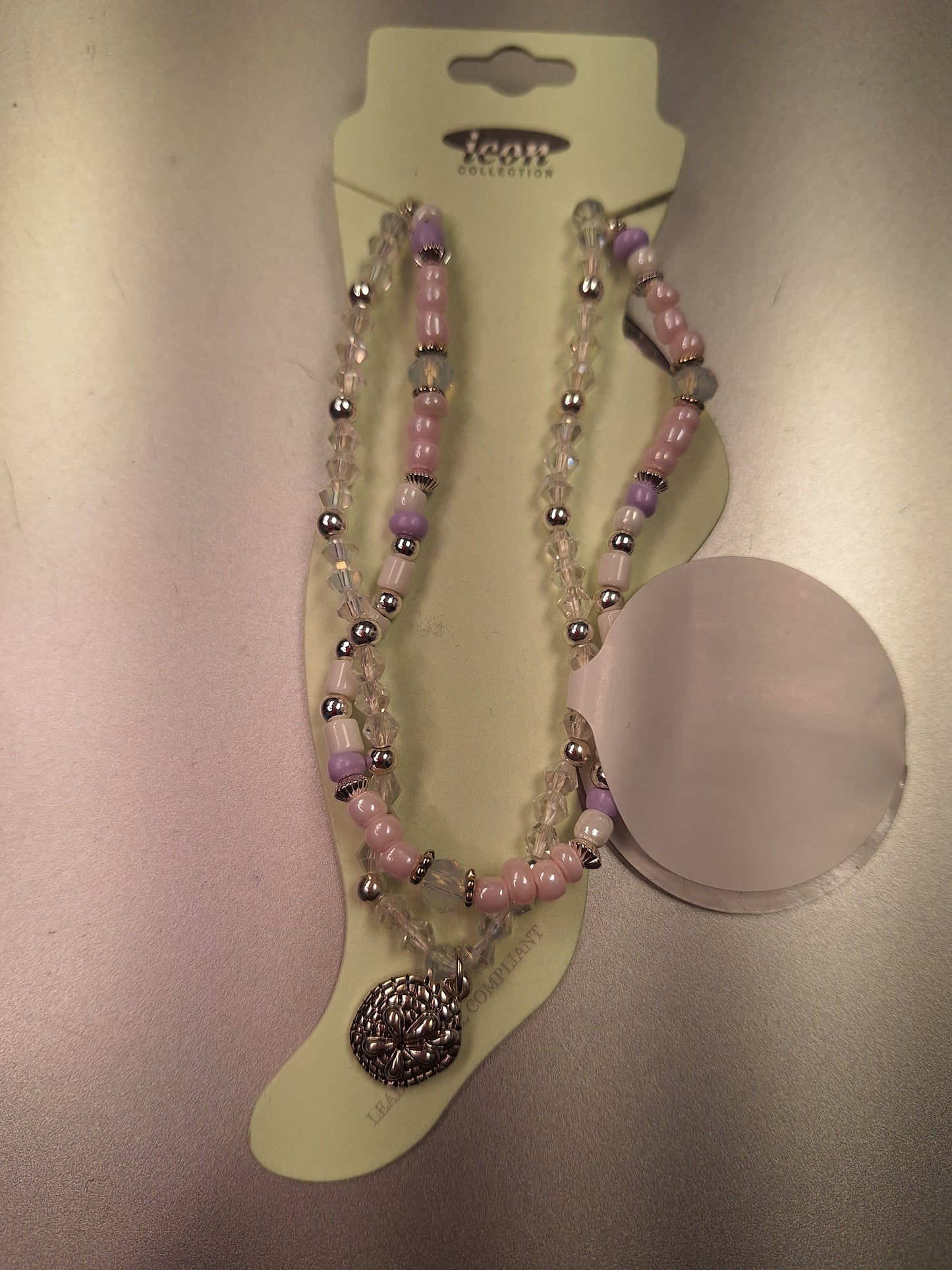 Pink/ Purple  Sand Dollar Anklet