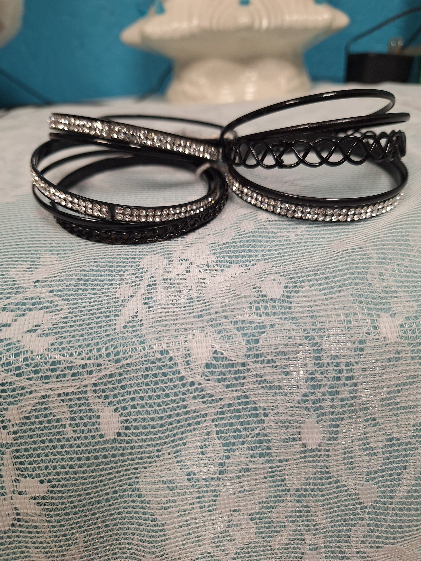 Rhinestone Bangle Bracelet Set