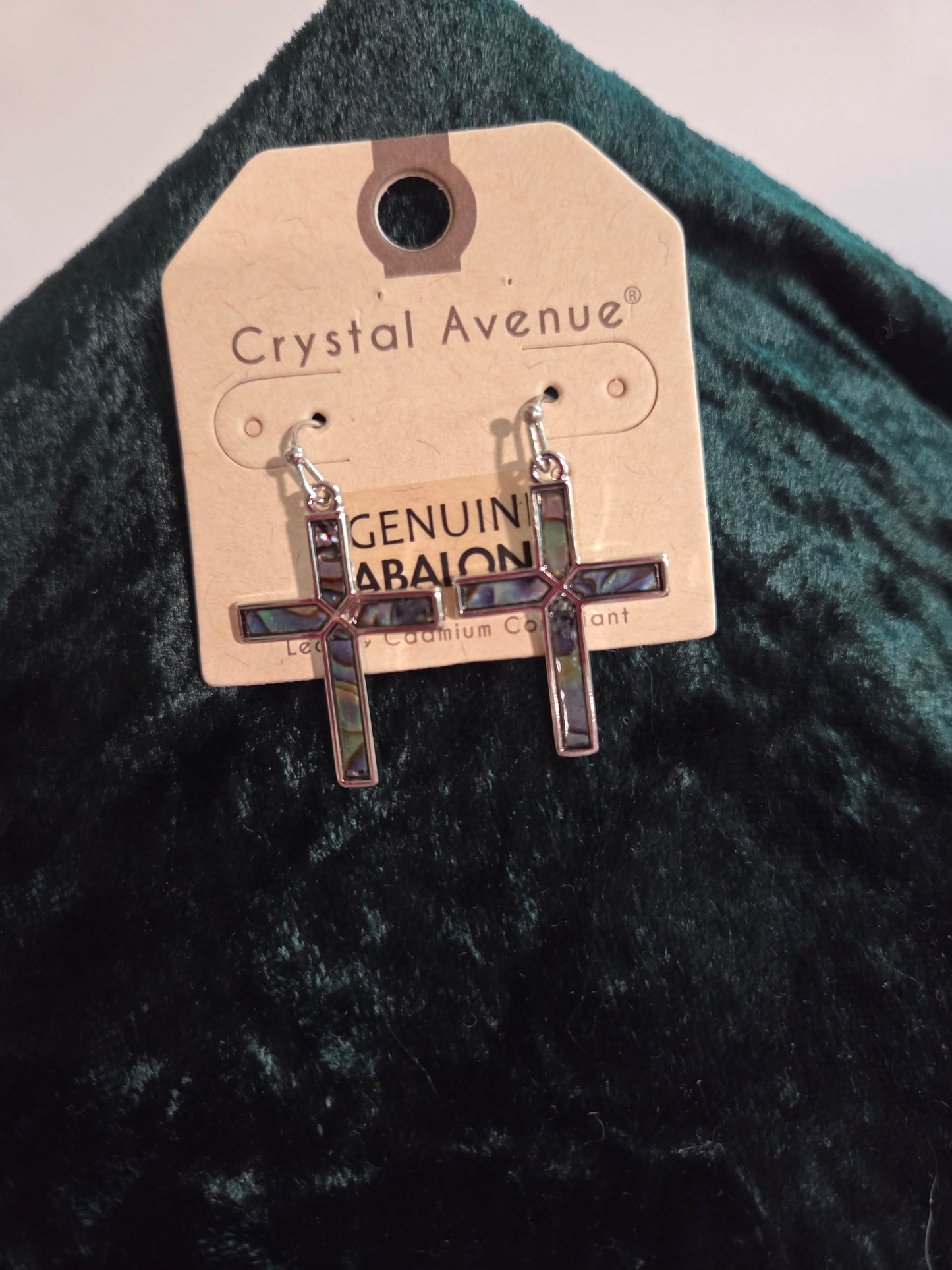 Abalone Cross Earrings