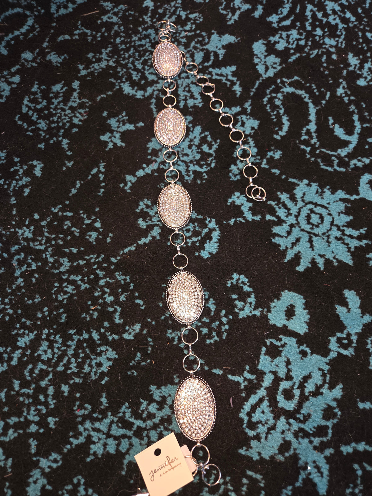 Silver Clear Stones Belt