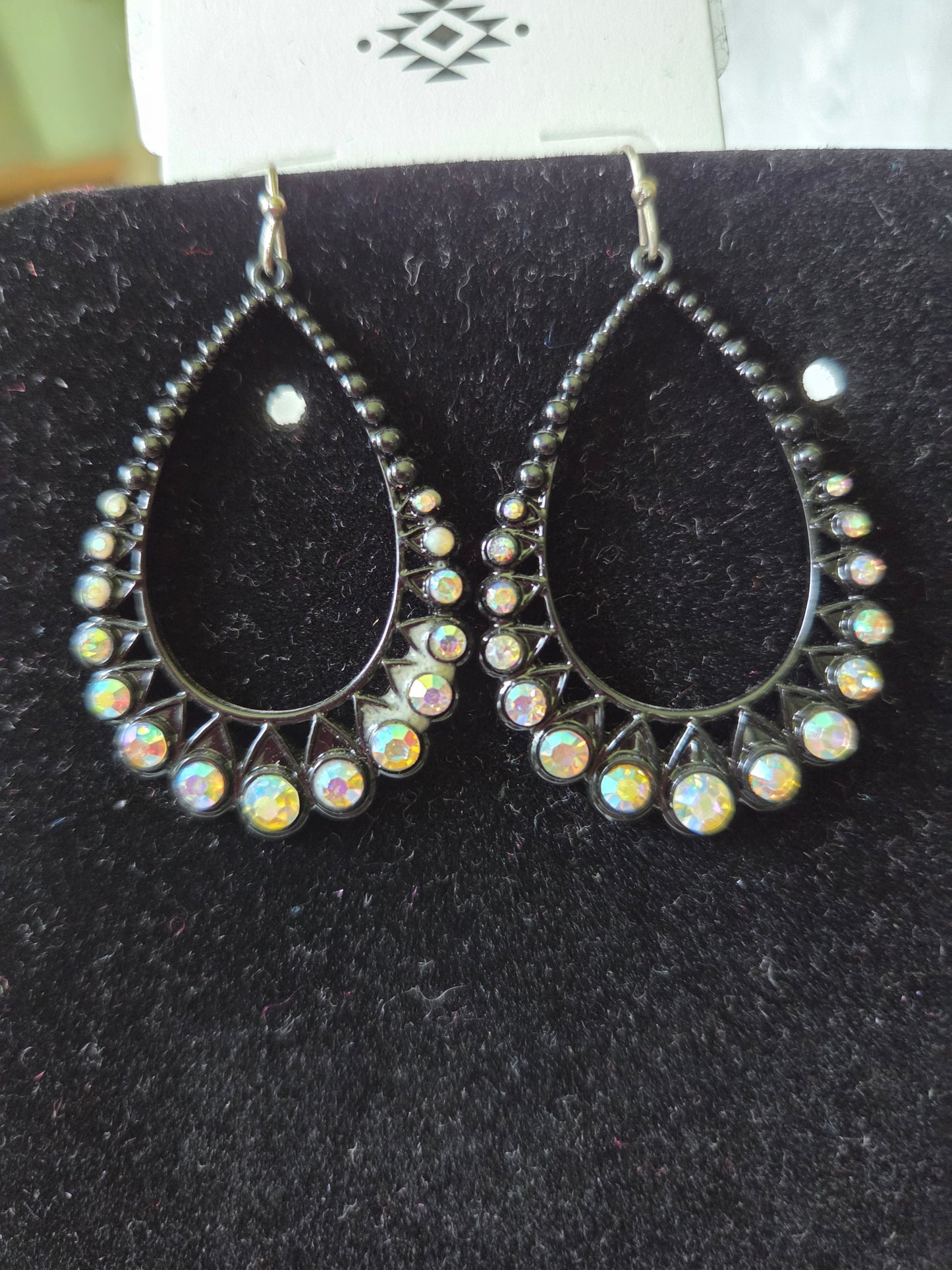 Teardrop Stone Dangle Earrings