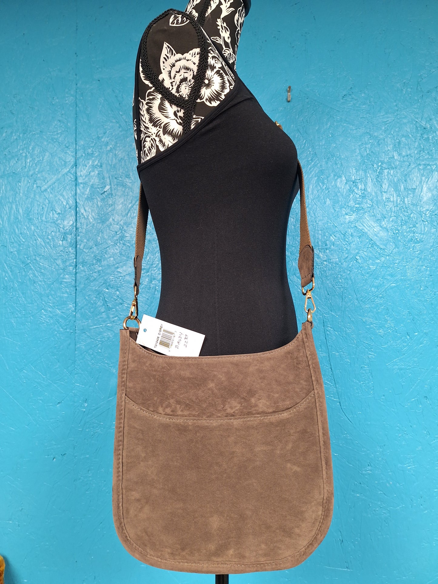 Gray Suede Purse