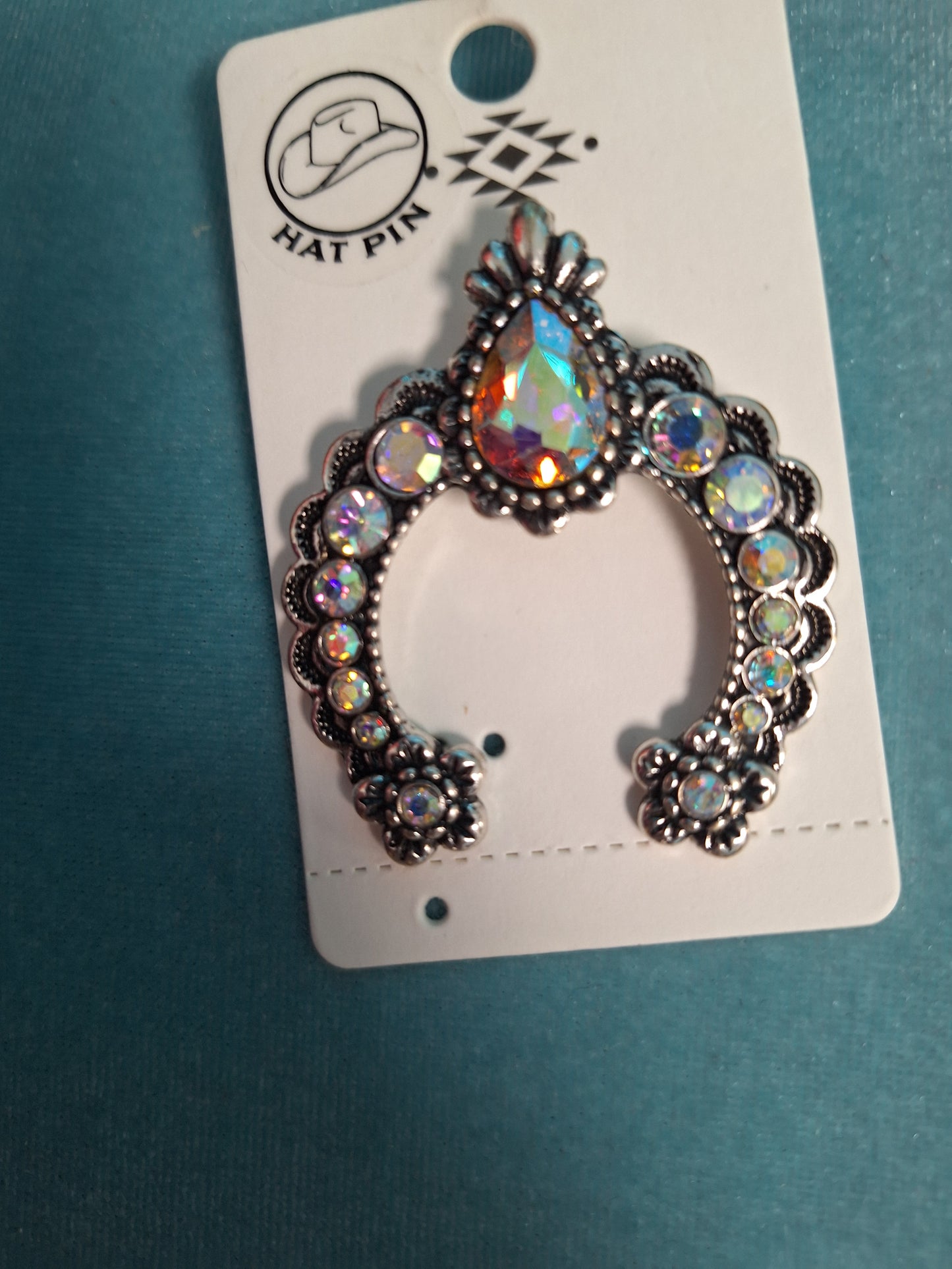 Irid Horseshoe Hat Pin