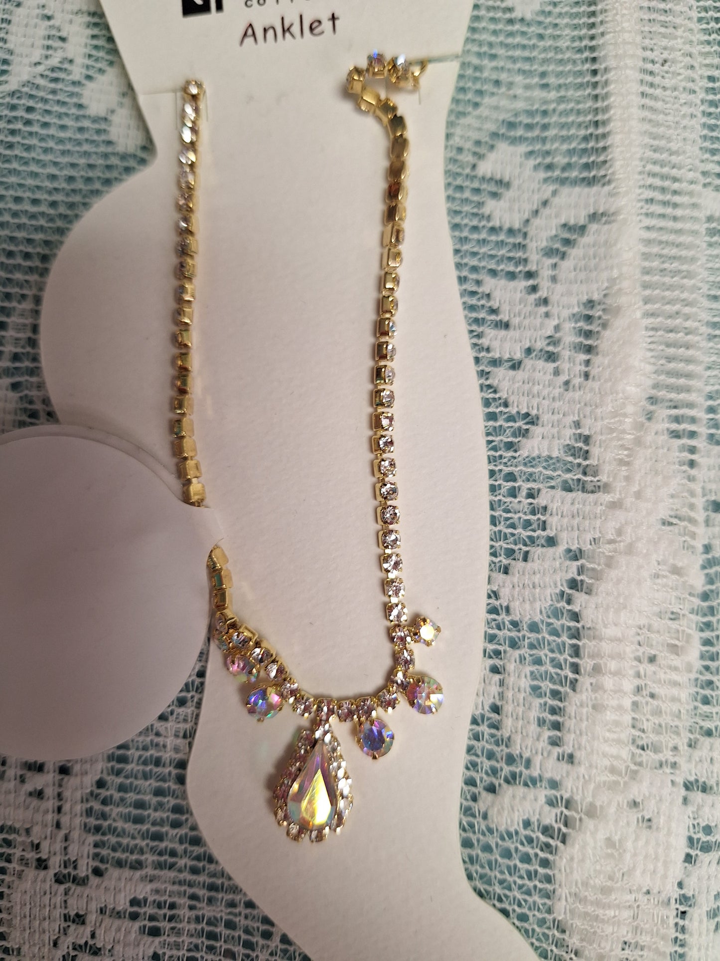 Irid Stones Gold Setting Anklet