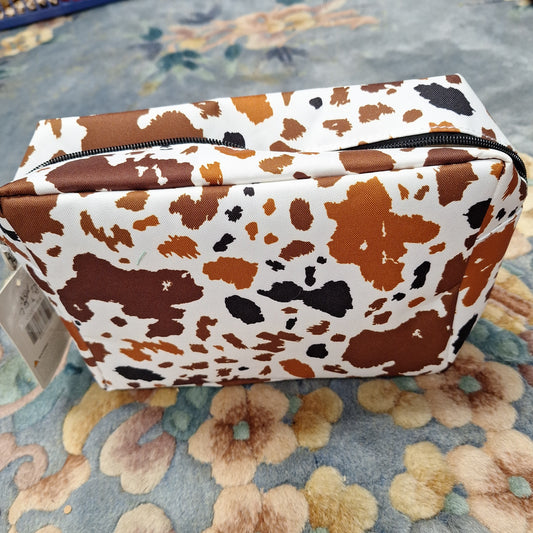 Cow Print Makeup Bag