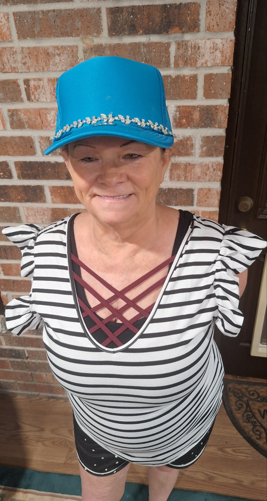 Blue Bedazzled Hat