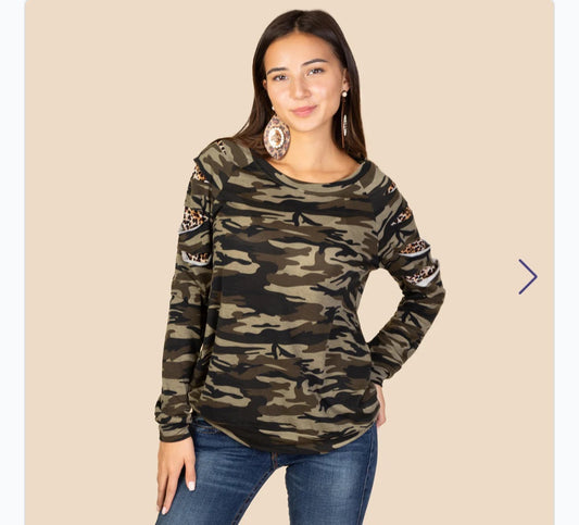 Camo with Leo Cut Sleeves