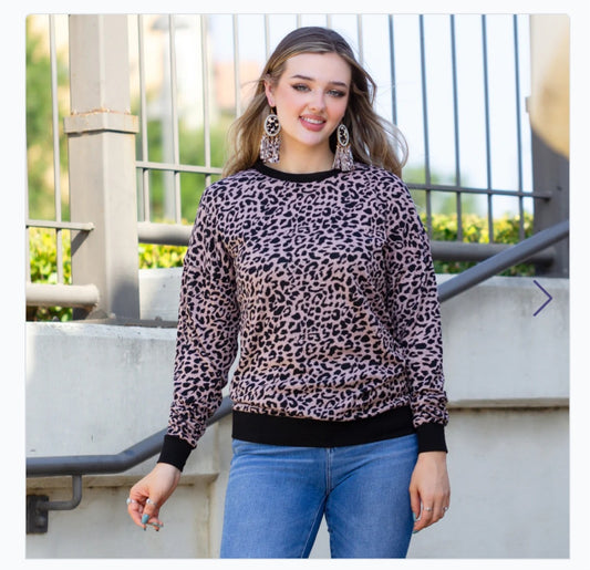 Pink Leo Print Top