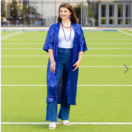 Blue Sequin Duster