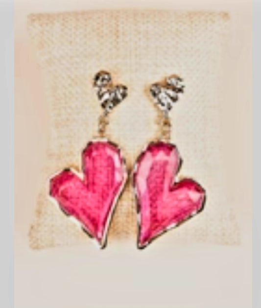 Pink Candy Heart Earrings