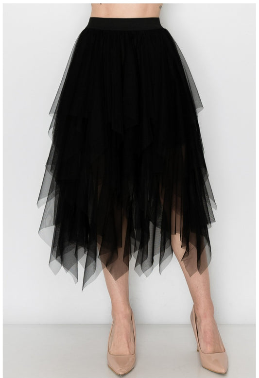 Origami Black Tulle Skirt