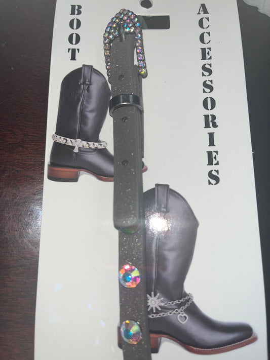 Gray Bling Boot Strap