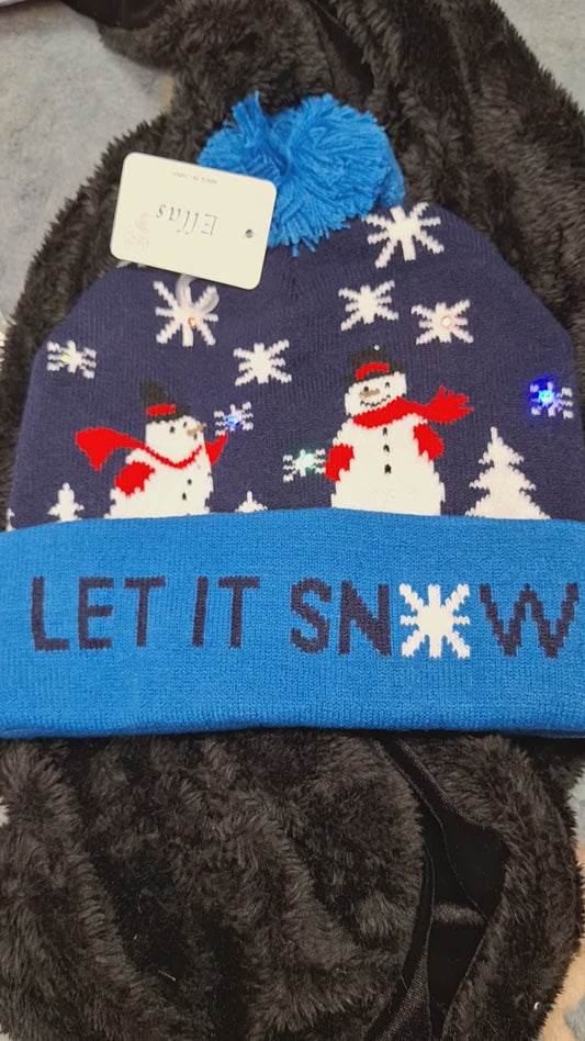 Blue Snowman Beanie