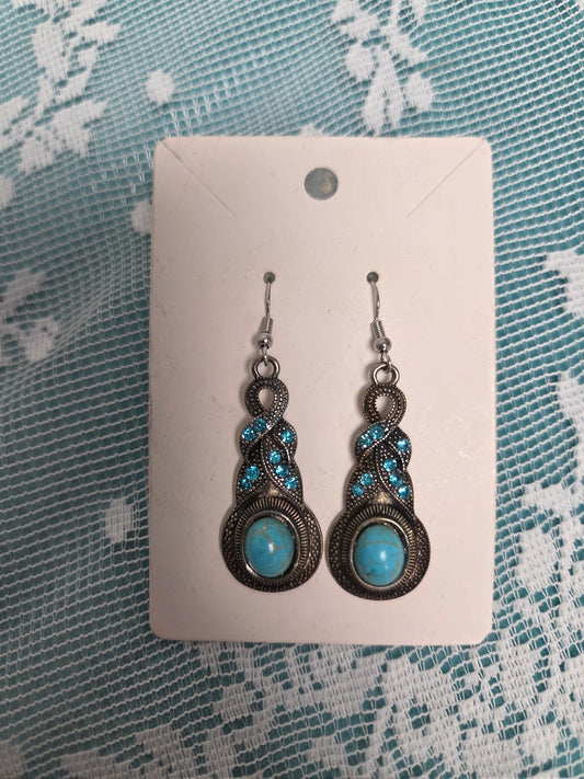 Turquoise Stone/Bling Earrings