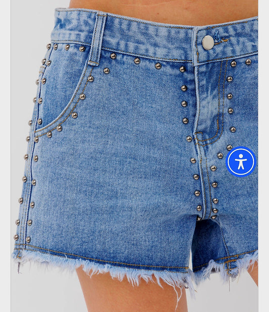 Denim Shorts with Studs
