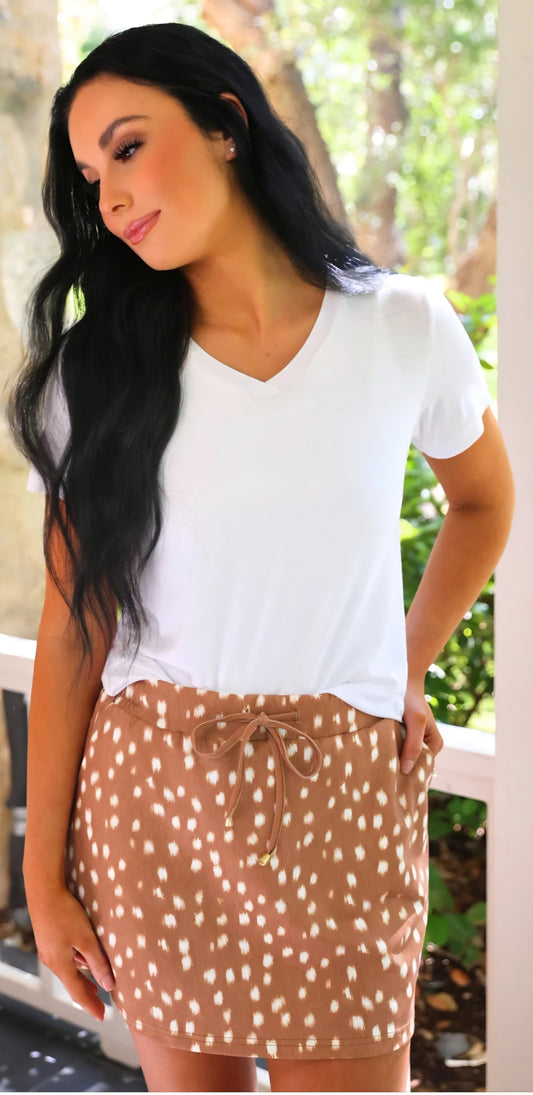 Oh Deer Print Skort