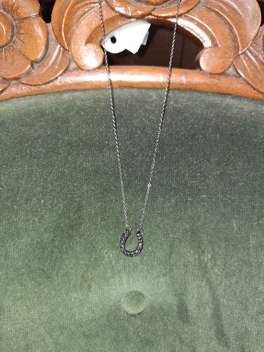 Black Horseshoe Necklace