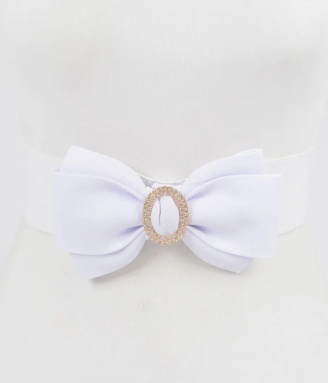 Rhinestone Bow Buckle Stretch Belt