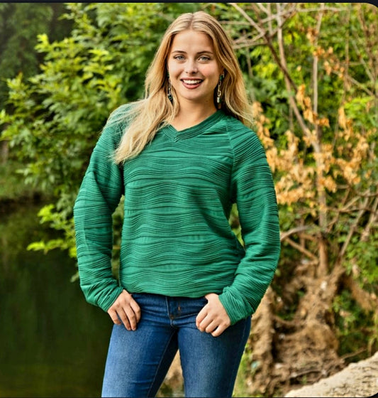Green Long Sleeve Top