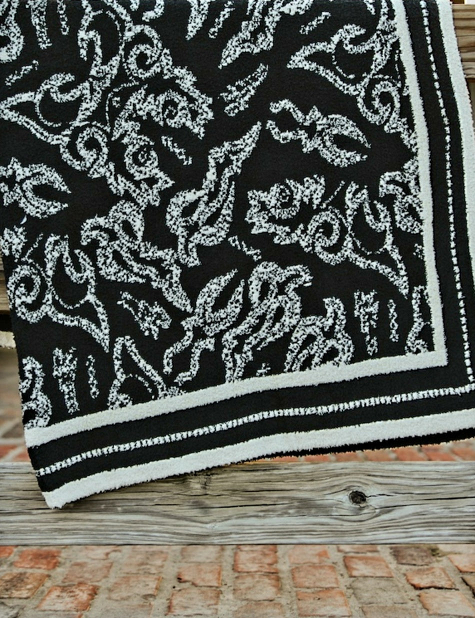 Black Boot Stitch Blanket