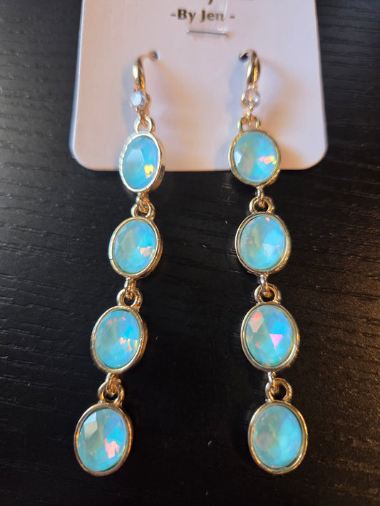 Blue Oblong Earrings