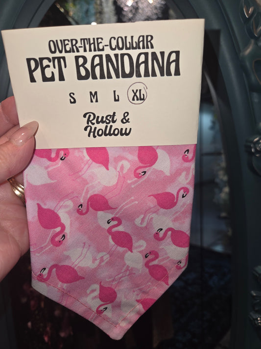 Flamingo Dog Hankerchief Large