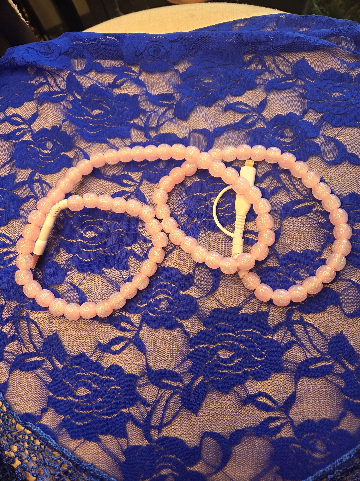 Pink Glitter Charging Cord 4Way Charger
