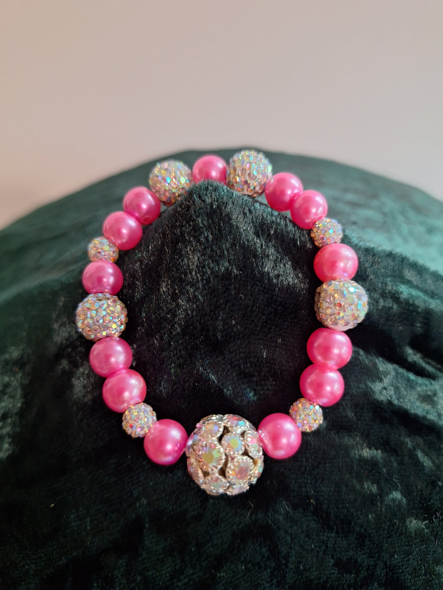 Pink and Iridescent Beads