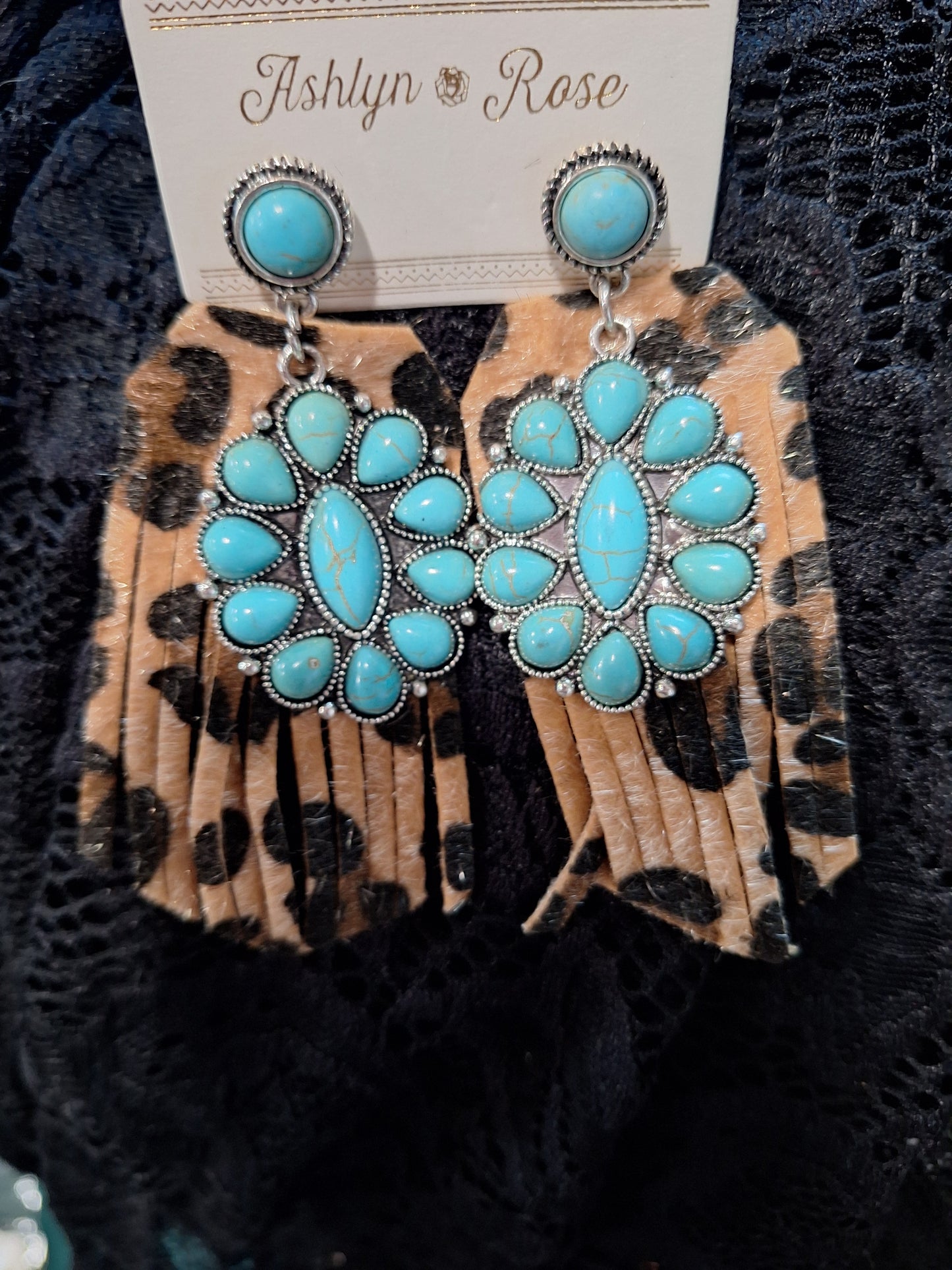 Leo Turquoise Concho Earrings