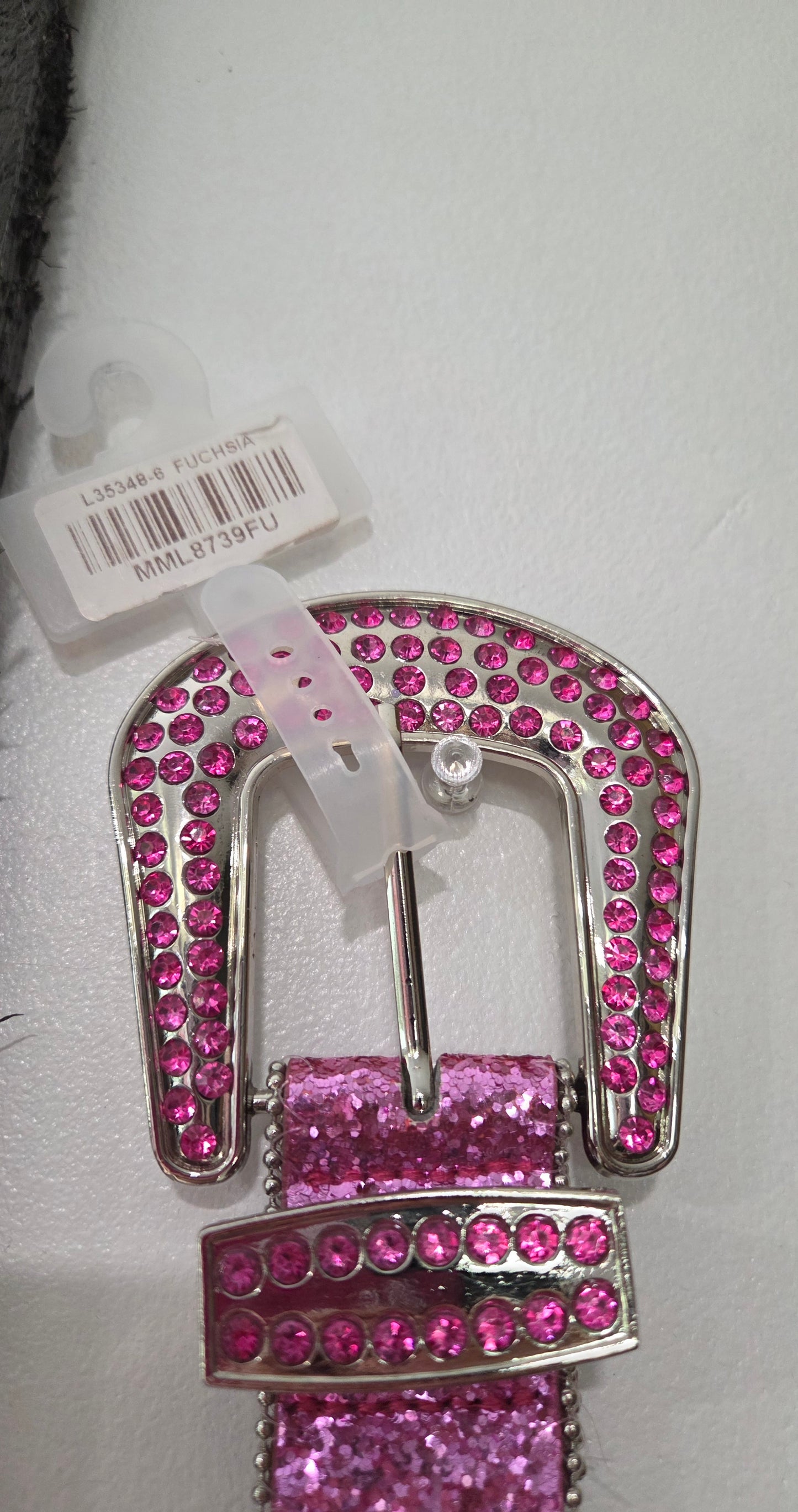 Glitter Grommet Pink Belt