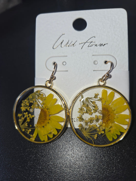 Yellow Flower Earrings