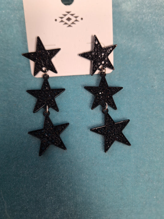 Black Star Earrings