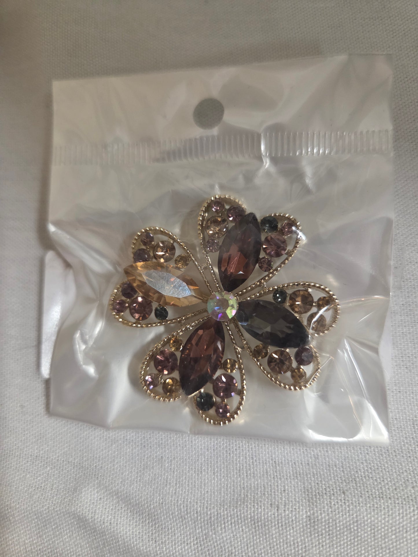 Brown Flower Brooch