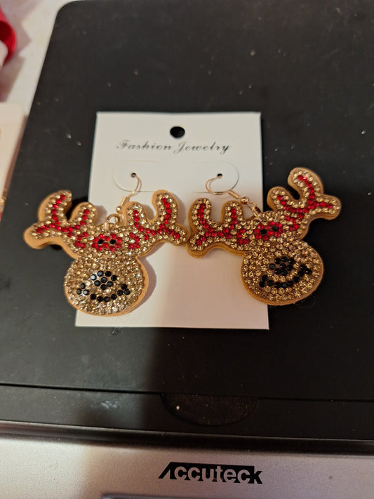 Bling Reindeer Earrings