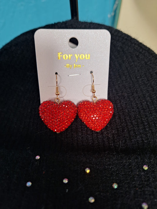 Bling Heart Earrings