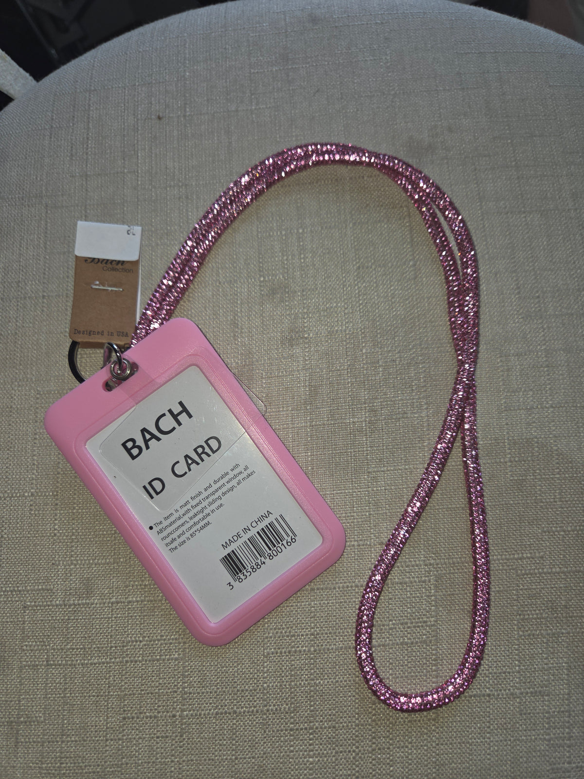 Pink Bling ID Lanyard