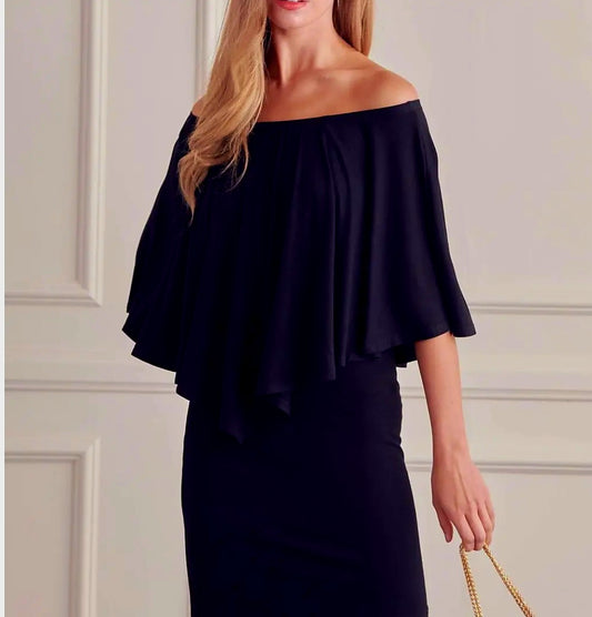 Black Dress with Overhang