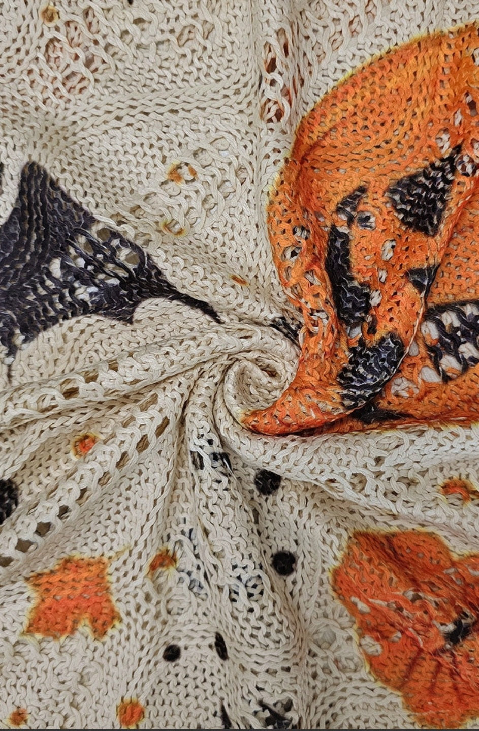 Halloween Theme Knit Top Orange